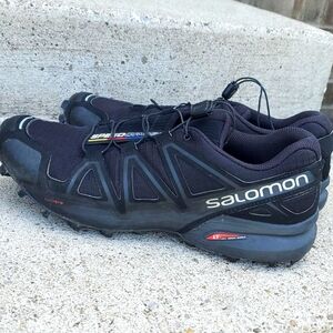 Salomon Mens Speed Cross 4 Black Hiking Trail Shoes Size 9.5 Medium